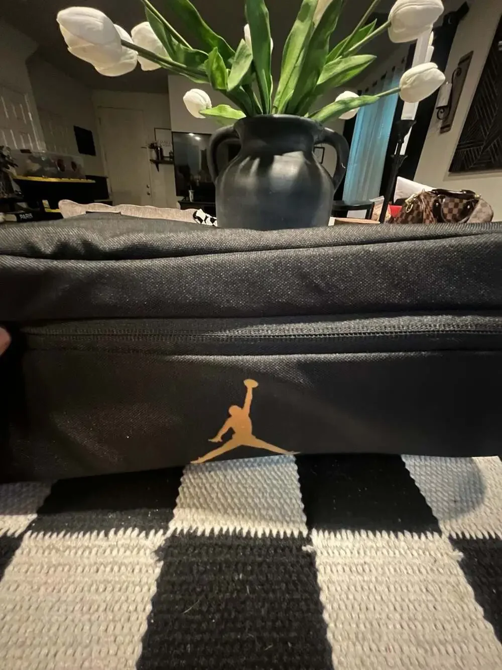 Jordan Jumpman Black and Gold Shoe Bag with 23 Logo